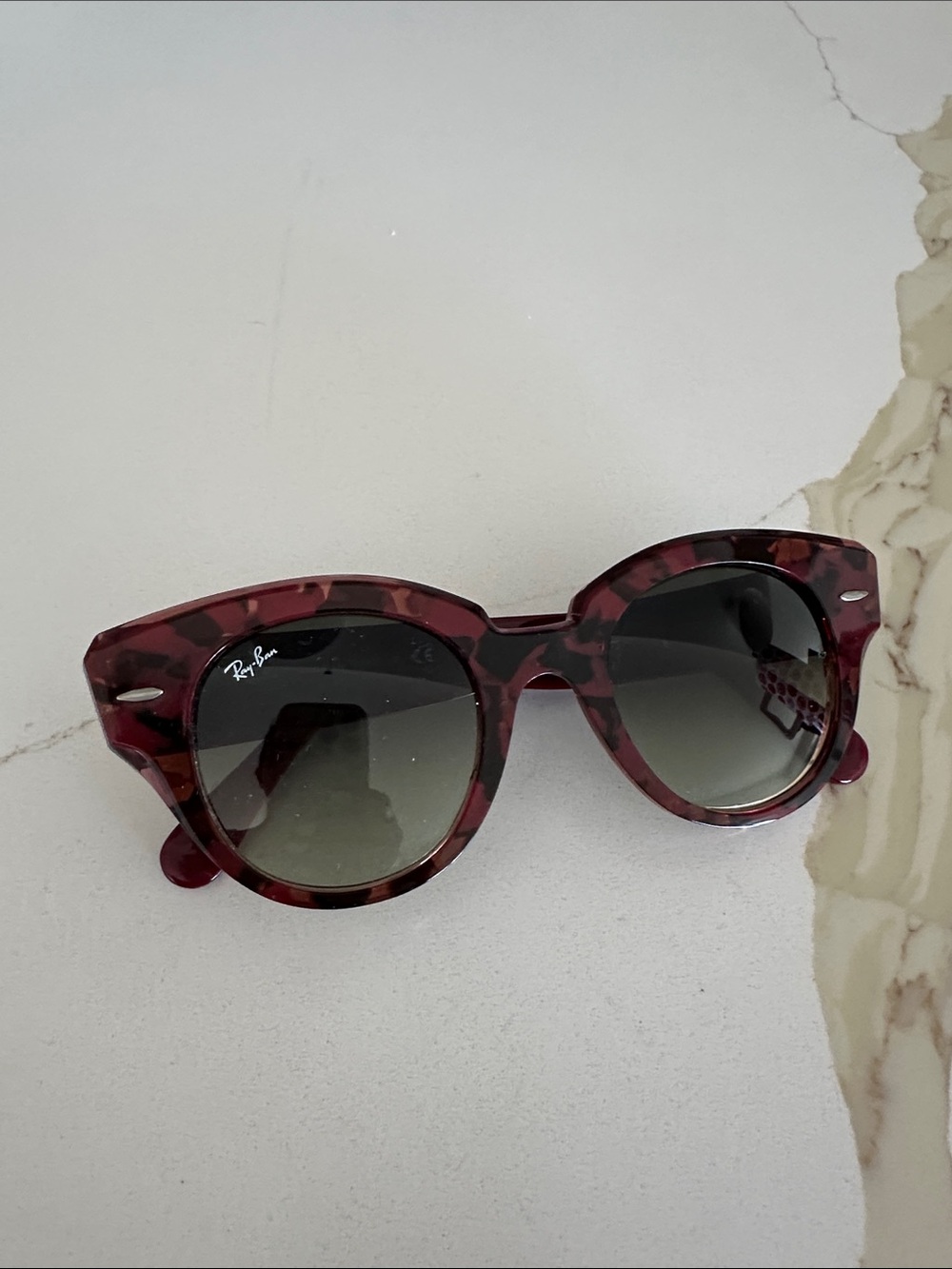 Ray-Ban Women’s Burgundy Tortoiseshell Round Sunglasses